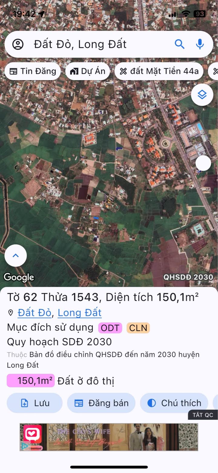 Lô đất mặt tiền đường nhựa Đất Đỏ 150m² giá 850 triệu - Tiềm năng đầu tư lớn!