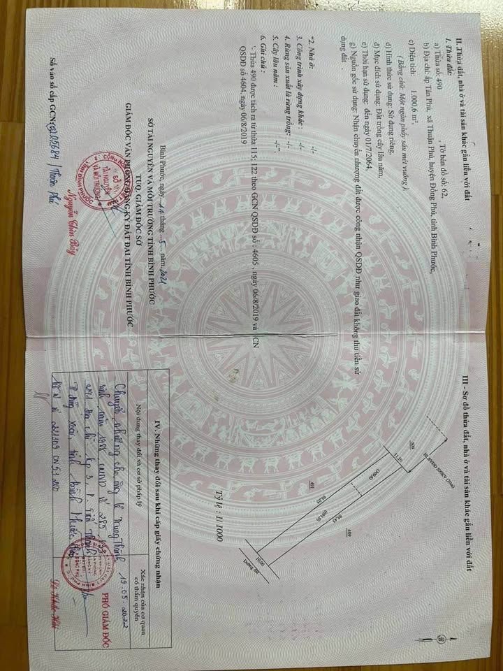 Đất nền xã Thuận Phú, Đồng Phú, 1000m² giá 250 triệu - Đường ô tô vào tận nơi!