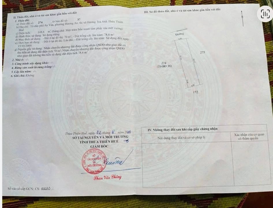 Đất nền TDP An Vân, phường Hương An, TP.Huế 148m² giá chỉ 700 triệu - Cơ hội đầu tư hấp dẫn!