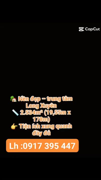 Đất nền Phạm Cự Lượng, Long Xuyên 2534m² - Cơ hội đầu tư hấp dẫn!