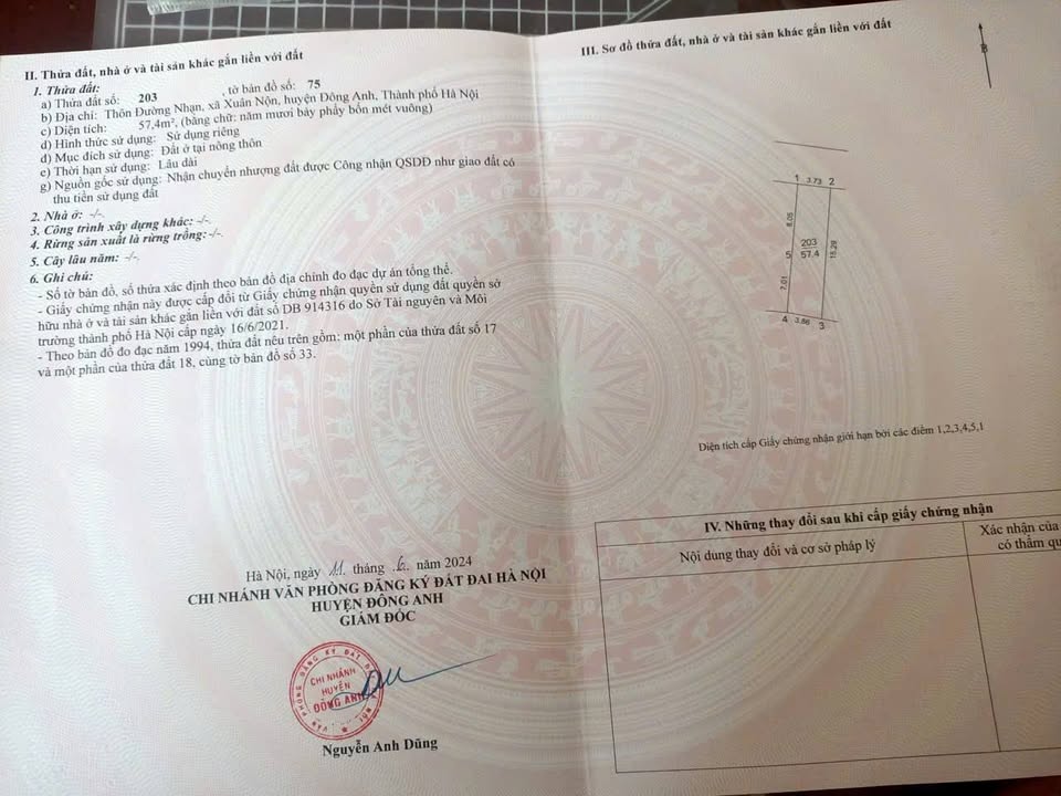 Đất thổ cư Xuân Nộn Đông Anh 57m² giá 600 triệu - Đường ô tô tránh, gần KCN!