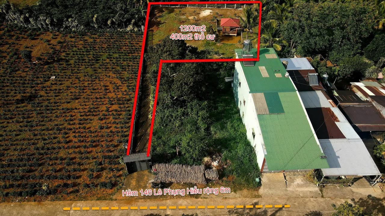 Đất thổ cư 400m² tại hẻm 146 Lê Phụng Hiểu, Bảo Lộc 1200m² - Giá chỉ 3.5 tỷ!