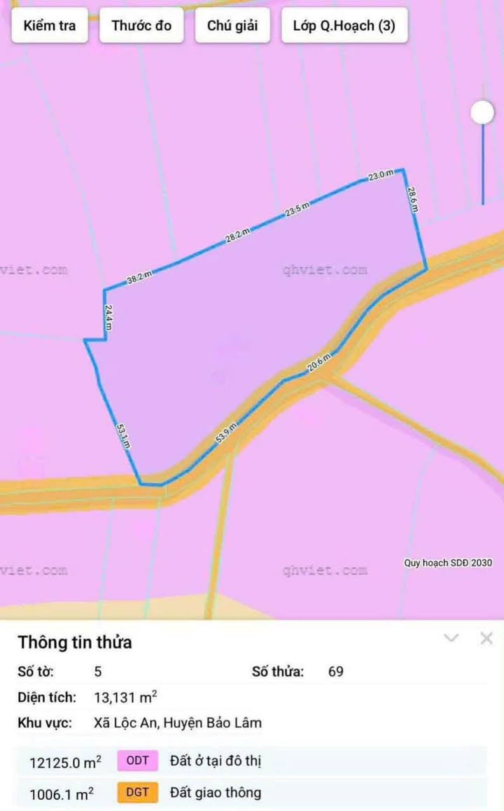 Đất nền 13027m² tại Lộc An, Bảo Lâm - Đầu tư sinh lời hấp dẫn!