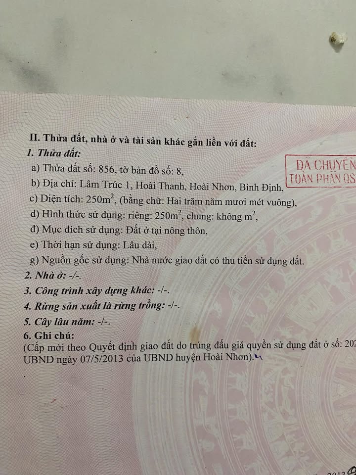 Đất thổ cư Phường Hoài Thanh 250m² giá 990 triệu - Cơ hội đầu tư hấp dẫn!
