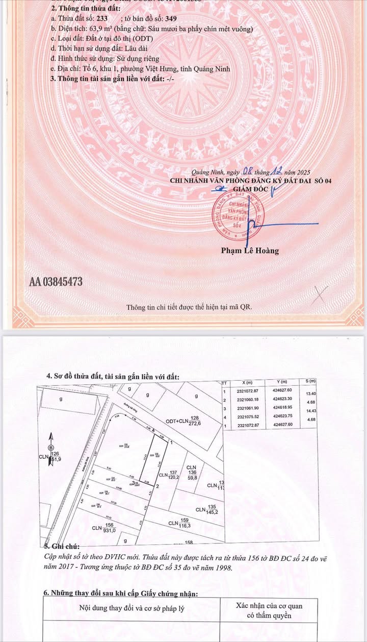 Đất nền Phường Bãi Cháy 63.9m² giá 1.6 tỷ - Sổ đỏ chính chủ, vị trí đắc địa!