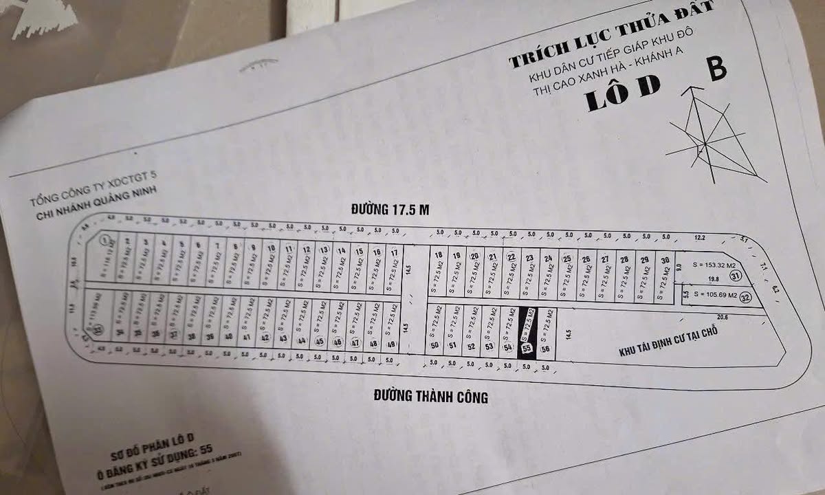 Đất nền Lô D - ô 55 Đầu Ghềnh, Cao Xanh 72m² giá 3.77 tỷ - Đầu tư sinh lời!
