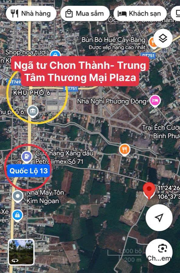 Đất nền trung tâm Chơn Thành 195m² giá chỉ 600 triệu - Sổ đỏ chính chủ!