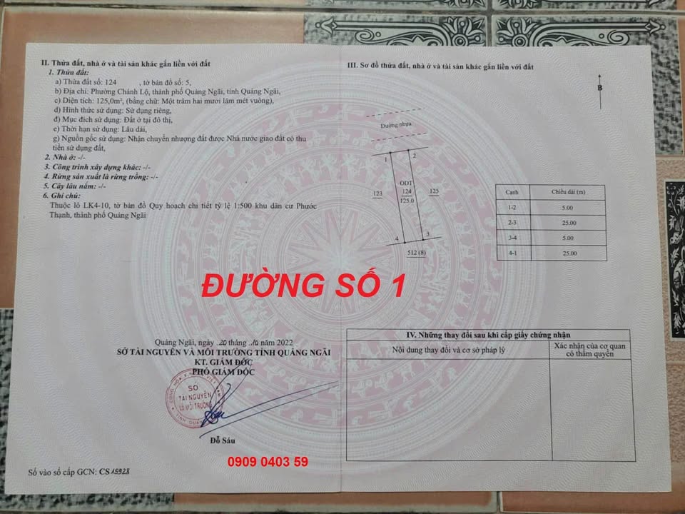 Đất nền KDC Phước Thạnh, Đường Số 1, 125m² giá 2.3 tỷ - Tiềm năng đầu tư cao!