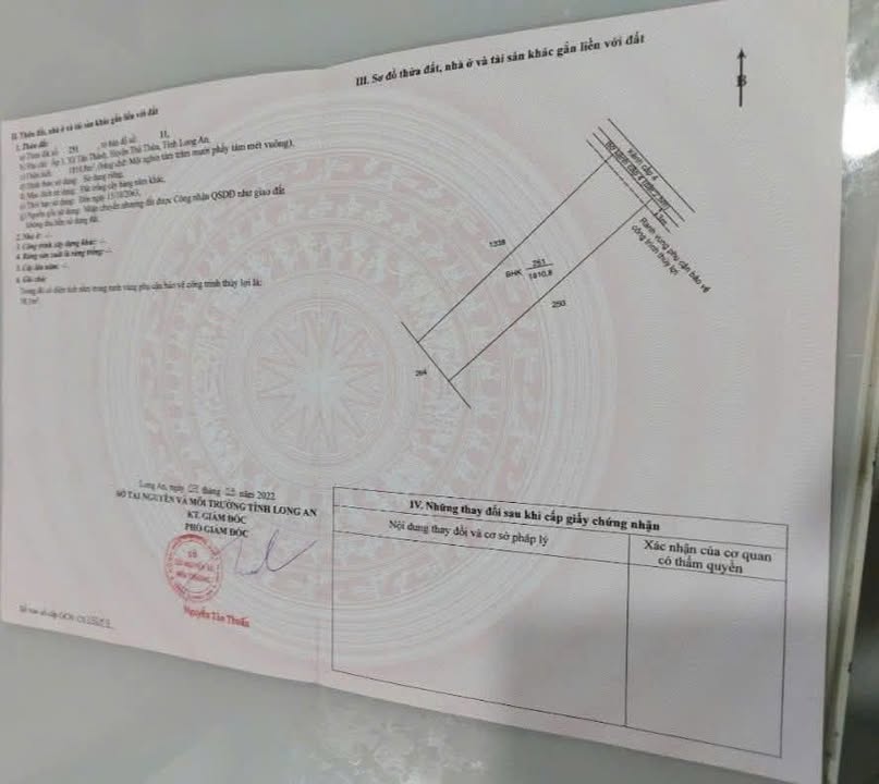 Đất nền Huyện Thủ Thừa 1800m² giá 8.82 tỷ - Vị trí gần khu công nghiệp