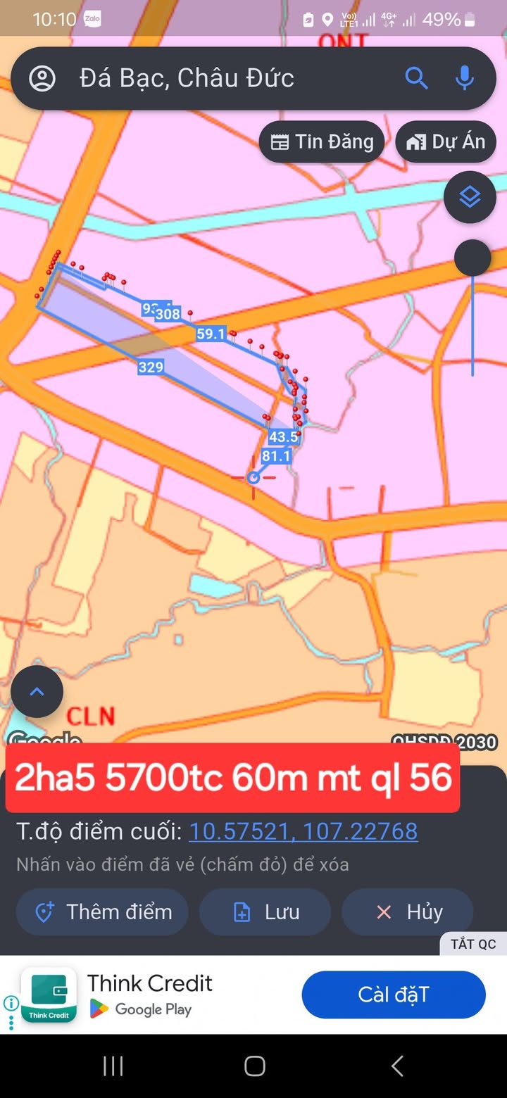 Đất dự án 25.000m² Quốc lộ 56, Đất Đỏ, Bà Rịa - Vũng Tàu giá 82 tỷ - Đầu tư sinh lời hấp dẫn!