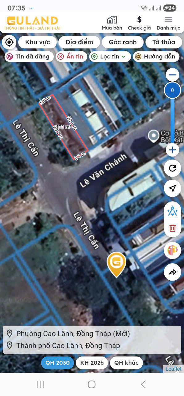 Đất nền góc KDC Phường 1, Cao Lãnh 100m² giá 2.9 tỷ - Cơ hội đầu tư lý tưởng!