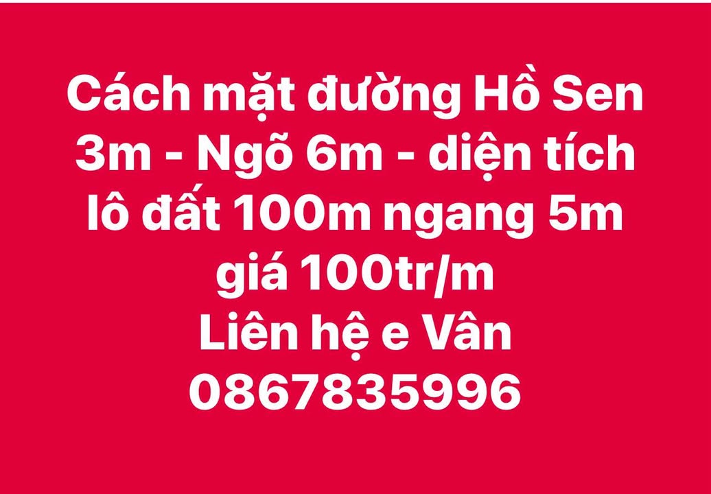 Đất nền Hồ Sen 500m² giá 10 tỷ - Vị trí đắc địa, sổ đỏ chính chủ!
