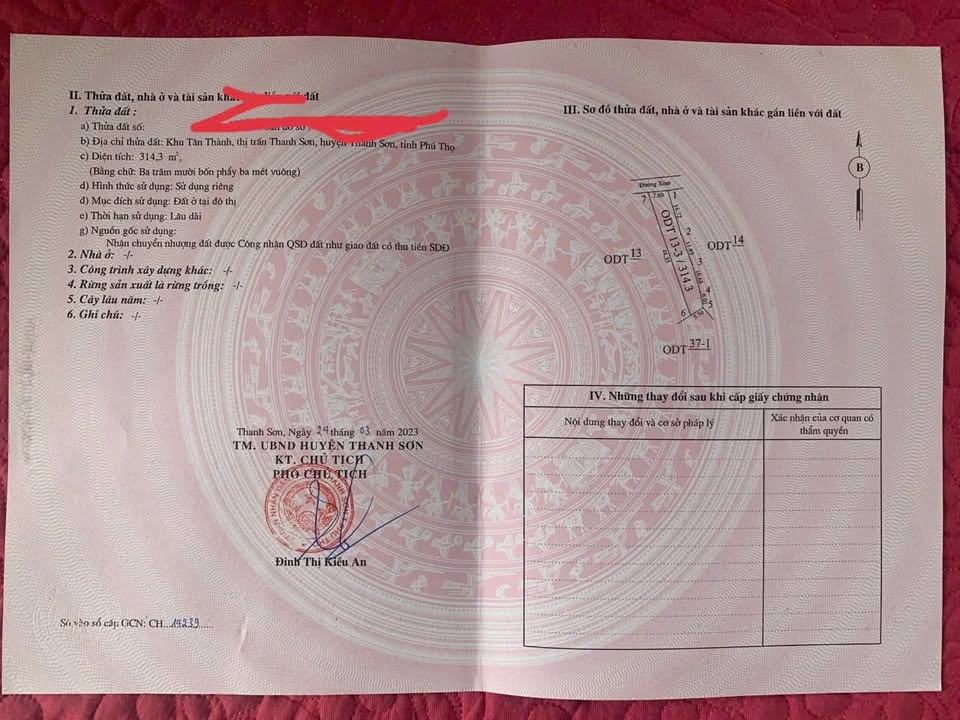 Đất thổ cư xã Thanh Sơn, Phú Thọ 314,3m² giá 1 tỷ - Cơ hội đầu tư tuyệt vời!