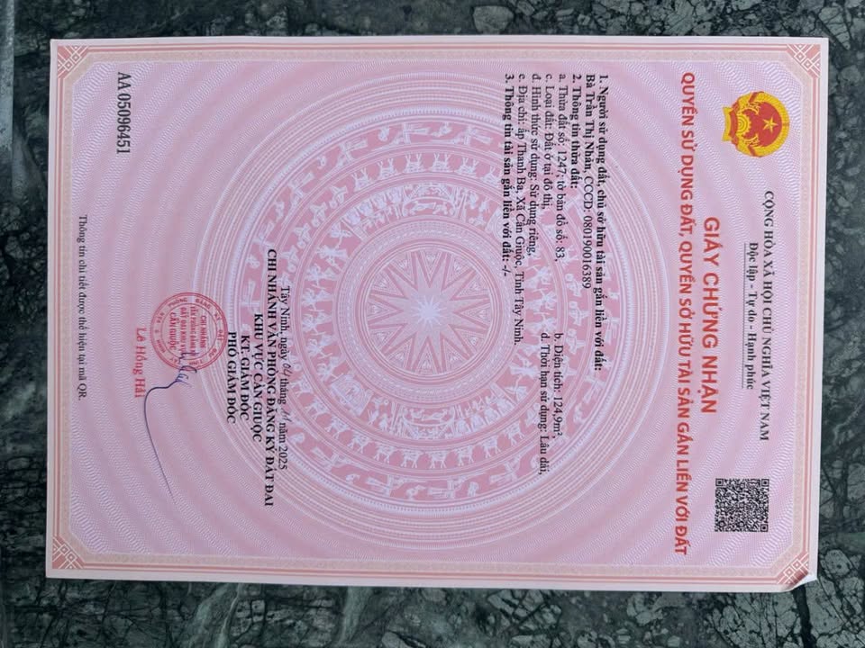 Bán đất nền mặt tiền kênh Mỹ Lộc, 124m² giá 1.9 tỷ - Đầu tư sinh lời ngay!