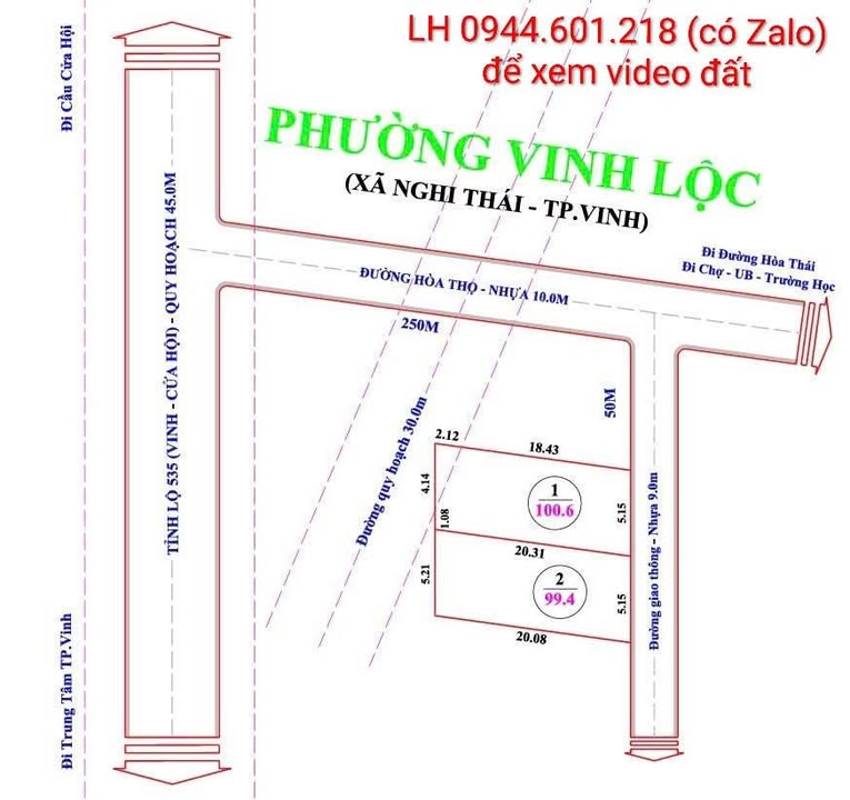 Đất ở Thái Thọ, TP Vinh 99m² giá 2 tỷ - Đầu tư sinh lời ngay!