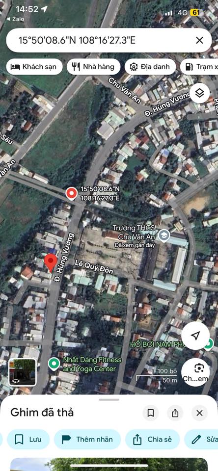 Đất nền đường Hùng Vương, Huyện Đại Lộc 180m² giá 3.8 tỷ - Đối diện trường Chu Văn An!