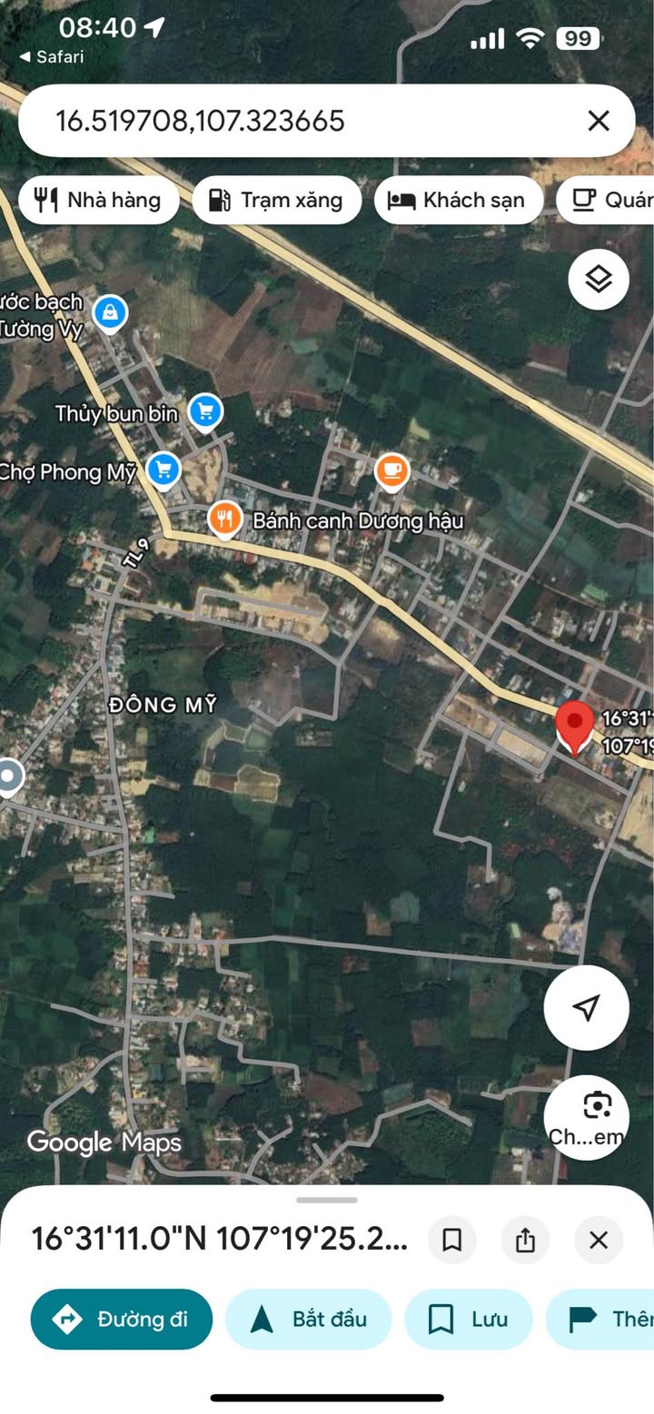 Đất nền Phong Mỹ - Phường Phong Điền, TP Huế 425m² - Giá chỉ 2,x triệu/m²!