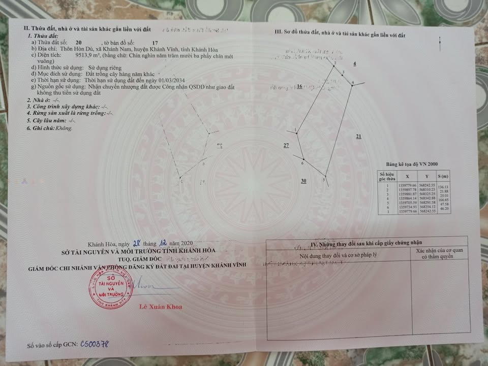 Đất vườn 4,2ha Khánh Nam giá 3.9 tỷ - Cơ hội đầu tư sinh lời cao!