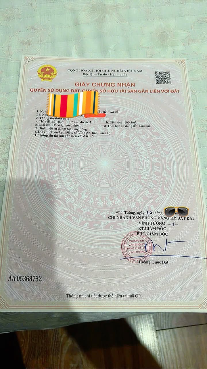 Đất nền xã Yên Bình, huyện Vĩnh Tường 100m² - Cơ hội đầu tư hiếm có!