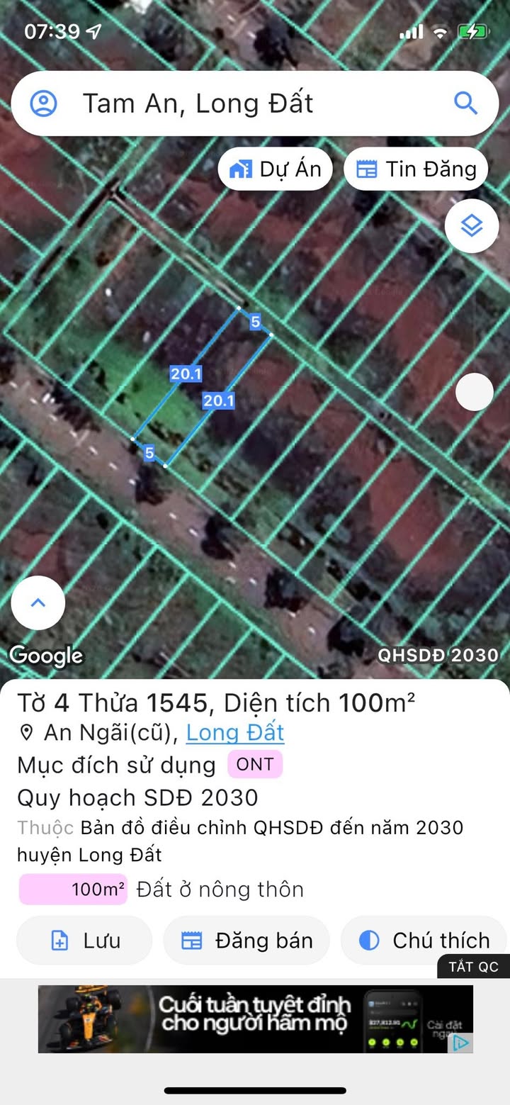 Đất mặt tiền đường nhựa xã Long Điền 200m² giá 2.5 tỷ - Cơ hội đầu tư tuyệt vời!