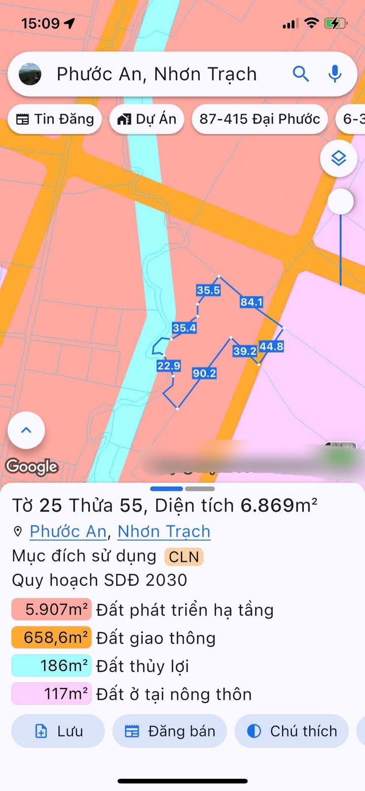 Đất nền xã Phước An, huyện Nhơn Trạch, diện tích 9111m² - Giá chỉ 110 tỷ VND!