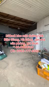 Kho cho thuê mặt đường QL6, Biên Giang, 250m² - Văn phòng sẵn có!