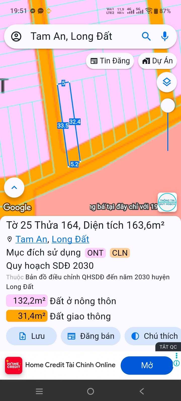 Đất nền lô góc khu dân cư Long Điền 163m² giá 1.3 tỷ - Đầu tư sinh lời ngay!