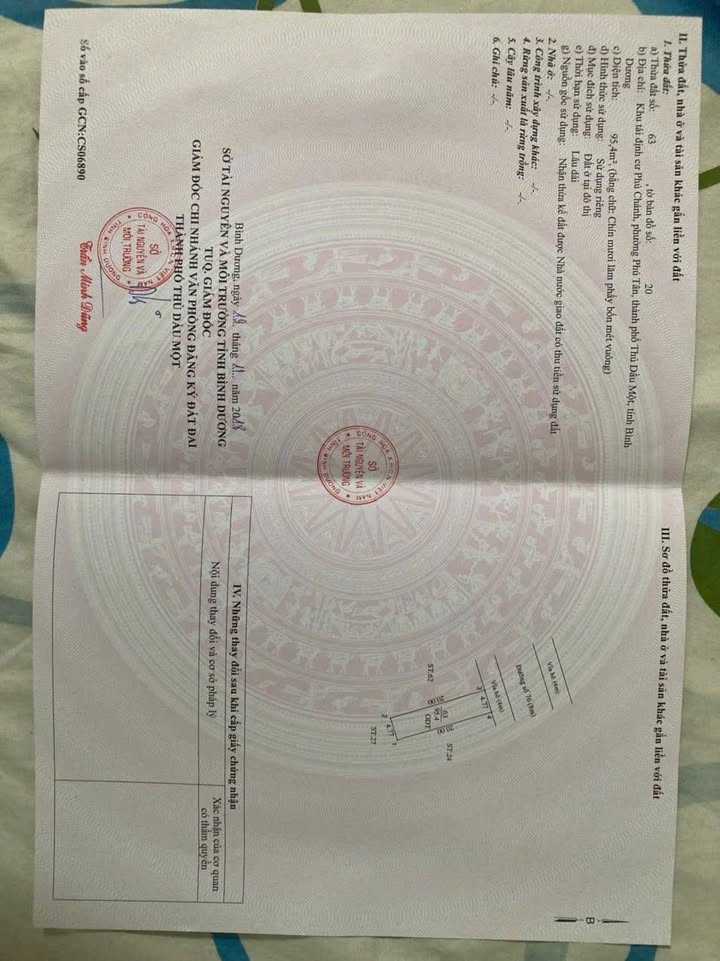 Đất nền Đường 76, Phú Chánh, TP. Tân Uyên 95.4m² chỉ 2.35 tỷ - Vị trí đẹp, không vướng hố ga!