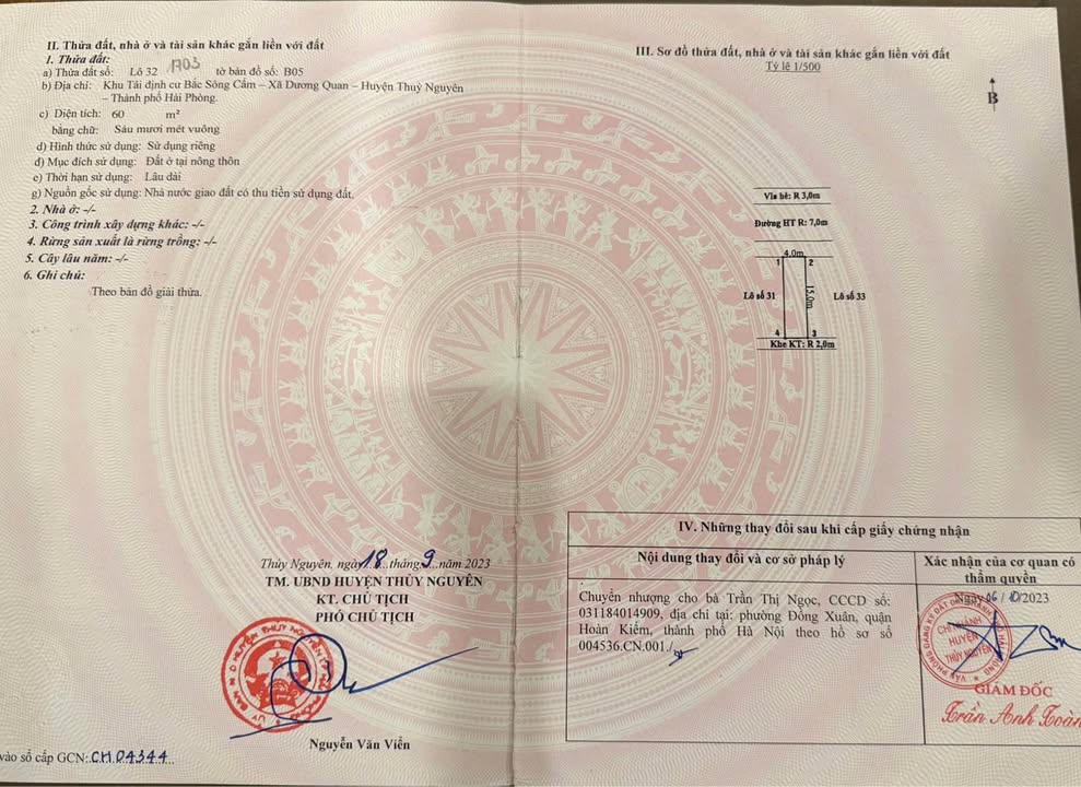 Đất nền Khu B Bắc Sông Cấm 60m² giá 4 tỷ - Đầu tư sinh lời ngay!