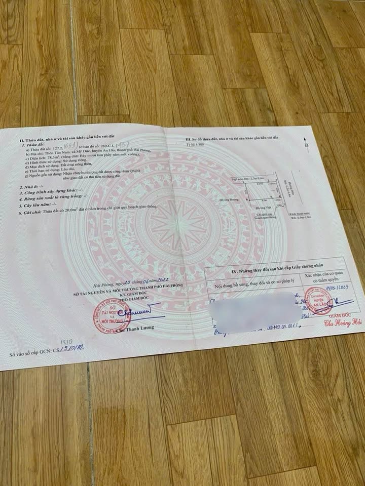 Đất nền An Thái, Huyện An Lão, Hải Phòng 78.5m² giá 1.4 tỷ - Pháp lý rõ ràng