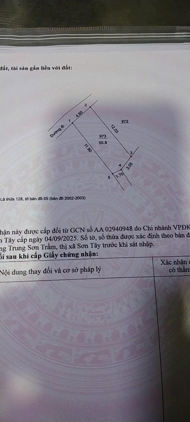 Đất nền tại Sơn Tây 56m² giá 2 tỷ - Gần viện 105 và chợ tiện ích!