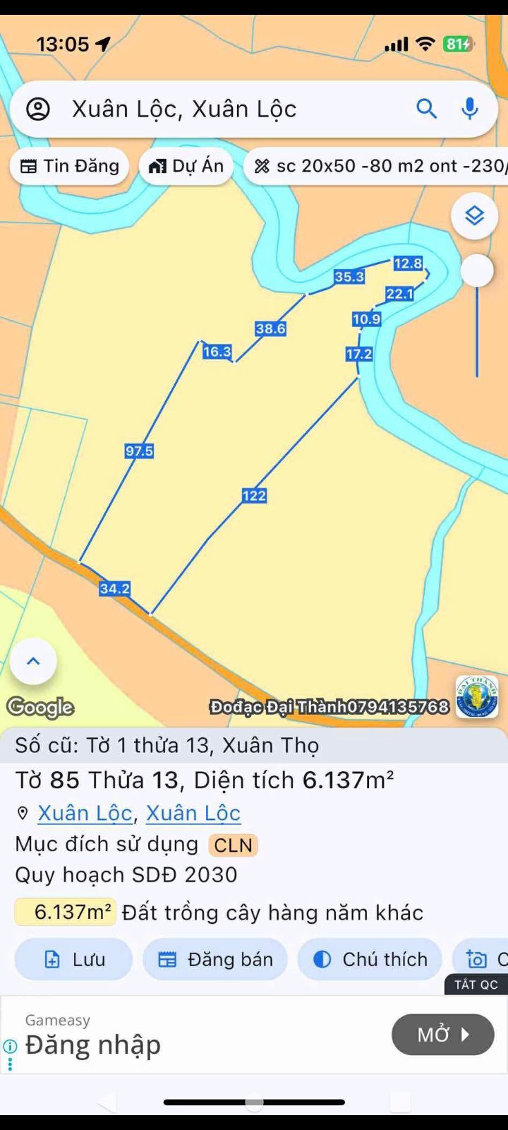 Đất nền 6000m² xã Xuân Thọ, huyện Xuân Lộc - Cơ hội đầu tư hiếm có 2 tỷ!