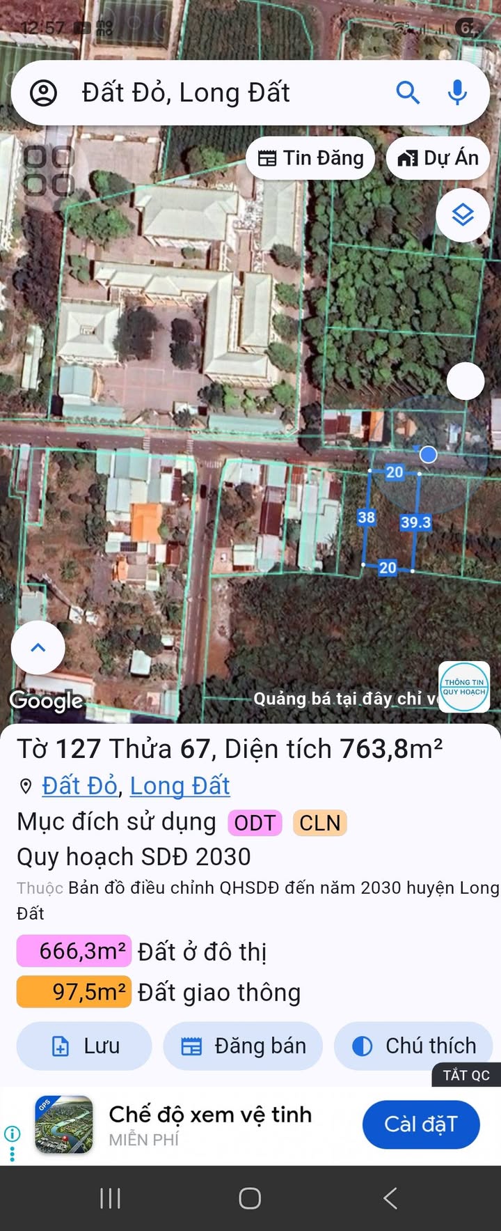 Đất nền biệt thự mặt tiền Tỉnh lộ 52, Đất Đỏ - 763m² chỉ 3.5 tỷ!