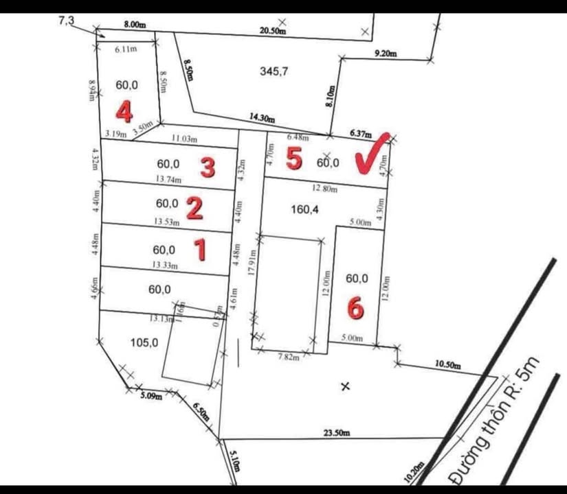 Đất Thổ Cư Thôn 5, Hoa Động 61m² giá 1 tỷ - Ngõ ô tô đỗ tận cửa!