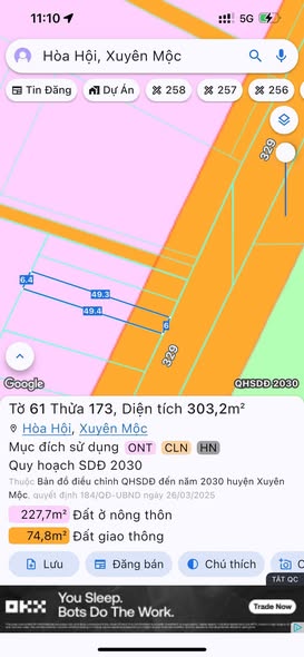 Đất nền mặt tiền tỉnh lộ 329, Hòa Hội, Xuyên Mộc - 1.26 tỷ, cơ hội đầu tư sinh lời!