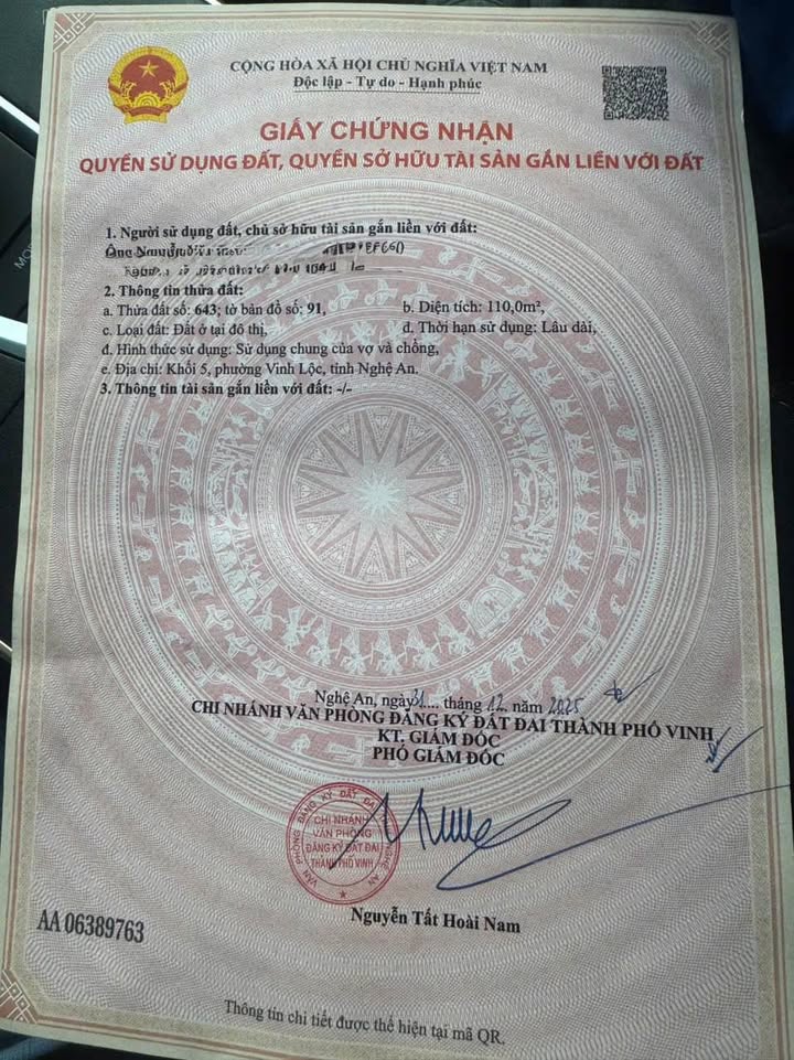 Đất nền khối 5 Nghi Phong, Vinh Lộc 110m² giá chỉ từ 2 tỷ - Vị trí đắc địa!