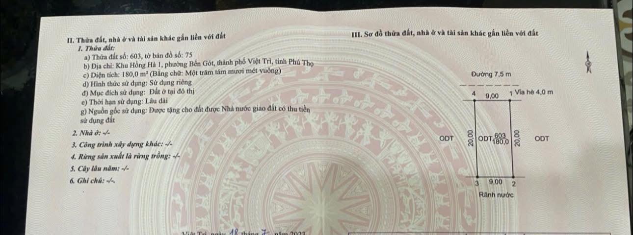 Đất nền KĐT Bến Gót, P.Thanh Miếu, 180m² giá 4 tỷ - Cơ hội đầu tư hấp dẫn!