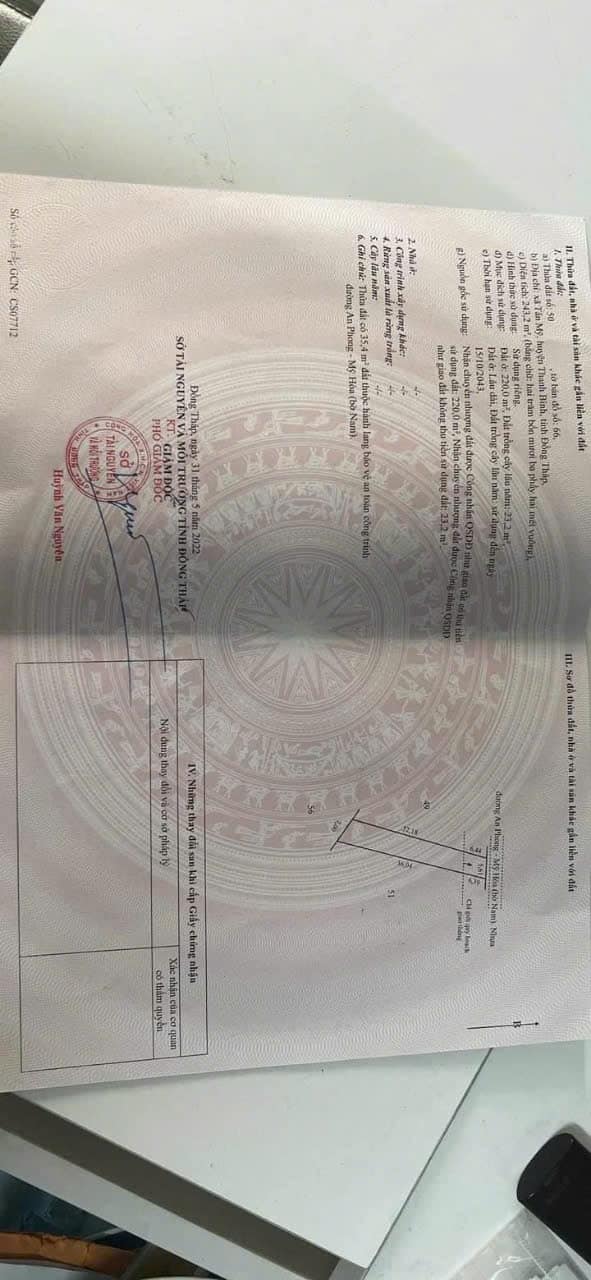 Đất thổ cư 300m² tại Xã Tân Mỹ, Huyện Thanh Bình - Gần đường 857, giá thỏa thuận!