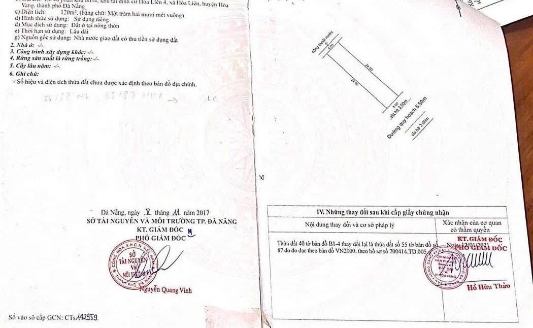 Đất nền Khu TĐC Hòa Liên 4 Đà Nẵng 120m² - Vị trí đẹp, tiện ích đầy đủ!