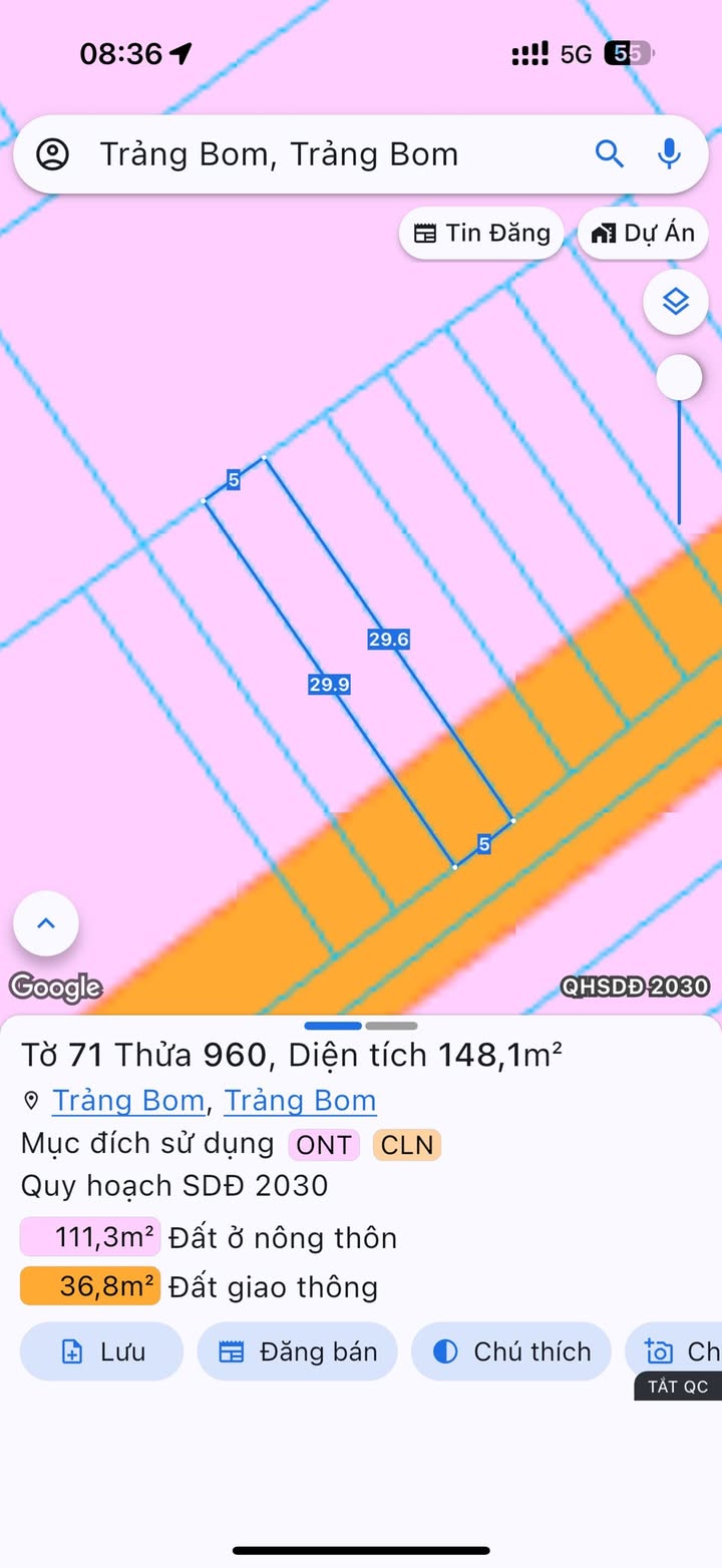 Đất thổ cư 145m² tại Ấp 6 Sông Trầu, giá đầu tư chỉ từ 700 triệu VND!