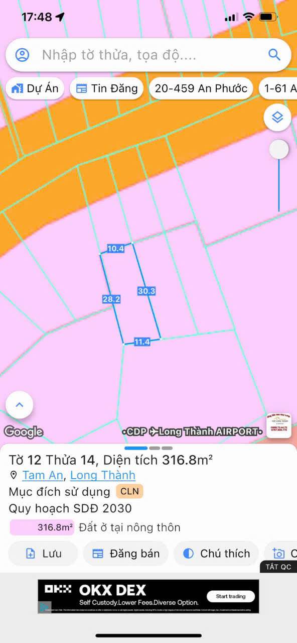 Đất mặt tiền đường Dương Diên Nghệ, Tam An, 575m² - Sổ riêng, giá tốt!