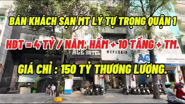 Bán Khách Sạn Mặt Tiền Lý Tự Trọng, Quận 1, 109m² - Doanh Thu Gần 4 Tỷ/năm!