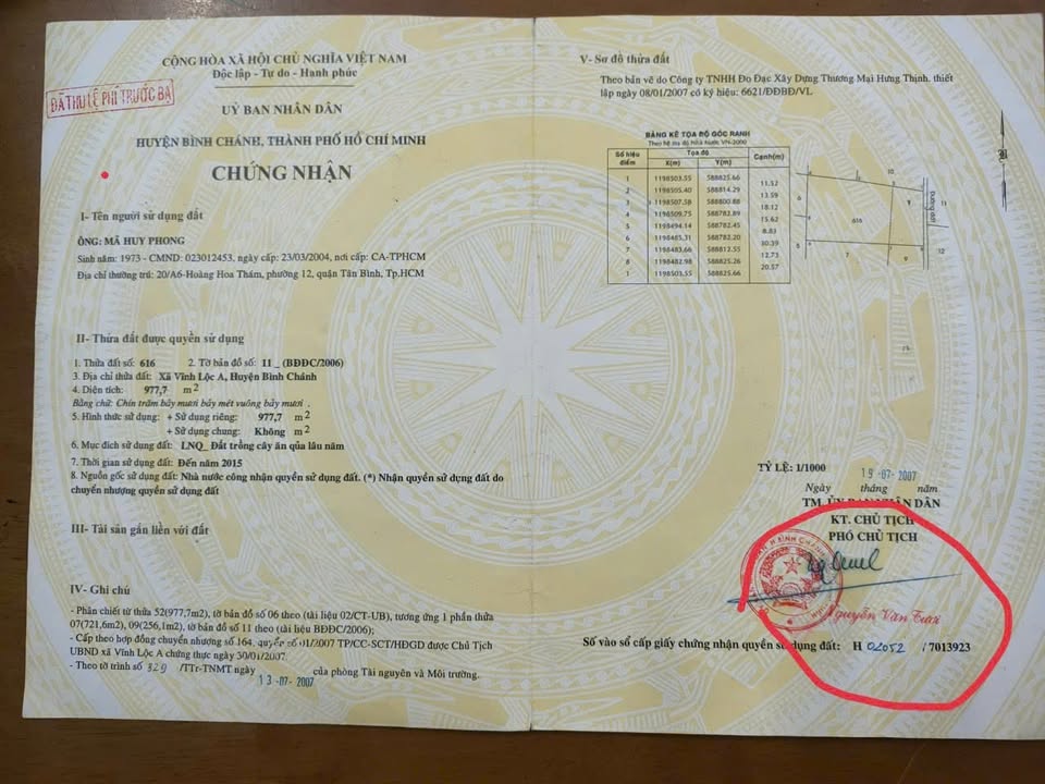 Đất nền Vĩnh Lộc A 960m² giá thỏa thuận - Đầu tư lý tưởng cho xưởng và phòng trọ!