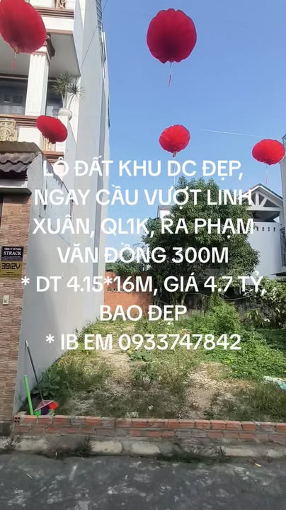 Lô đất Linh Xuân 66m² giá 4.7 tỷ - Đầu tư sinh lời hấp dẫn!