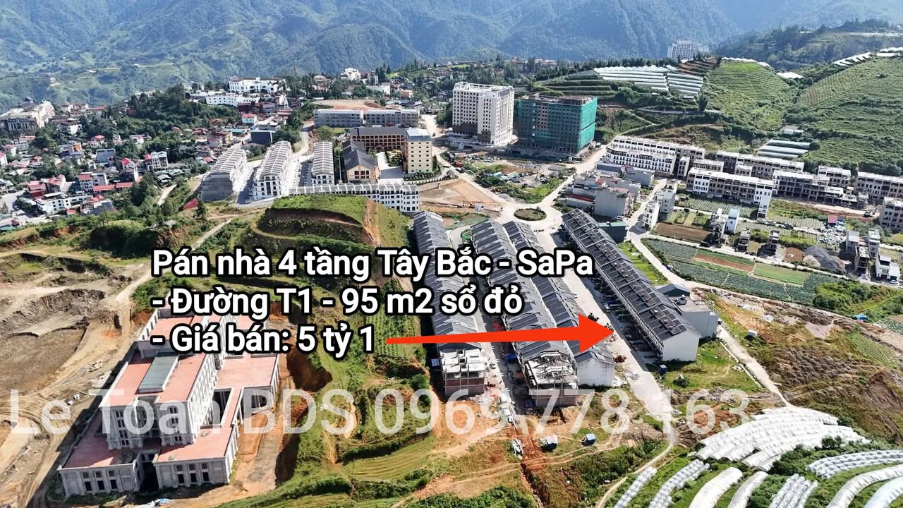Nhà 4 tầng Đường T1 Sa Pa 95m² giá 5.1 tỷ - Đầu tư sinh lời hấp dẫn!