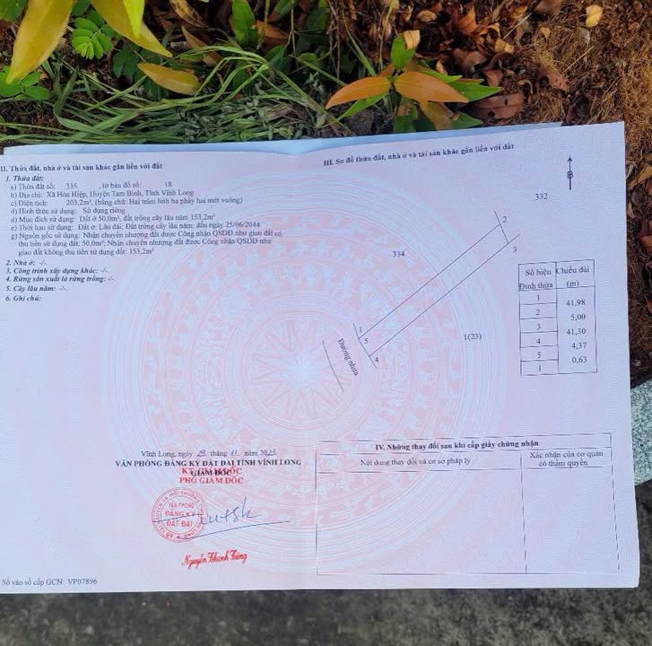 Đất nền Xã Hòa Hiệp, Vĩnh Long 205m² giá 339 triệu - Mặt tiền đường nhựa, gần chợ trường học!