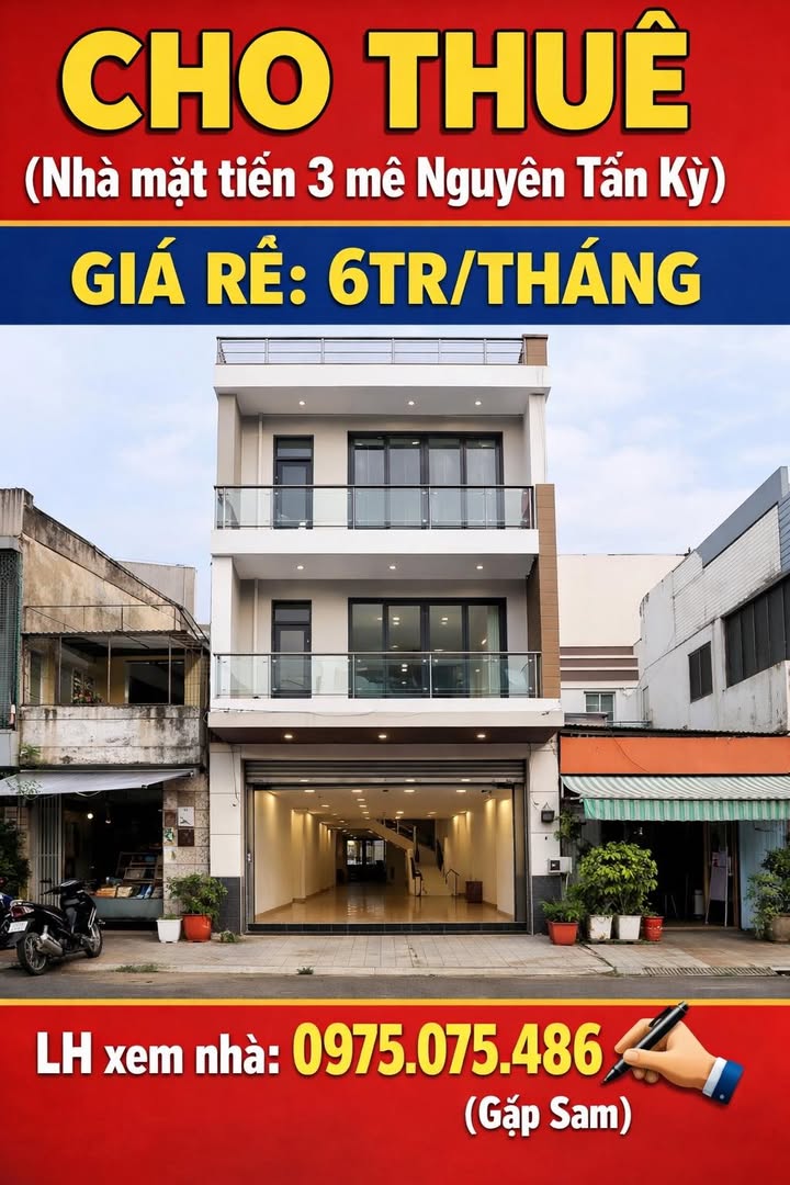 Nhà mặt tiền đường Nguyễn Tấn Kỳ, Quảng Ngãi - Cho thuê giá 6 triệu/tháng, thuận tiện kinh doanh!