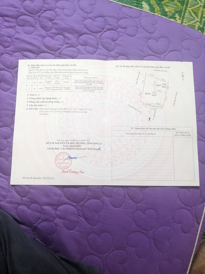 Đất nền phường Mộc Sơn, Thị xã Mộc Châu 456m² giá 5.244 tỷ - Mặt tiền 20m, xây nhà vườn tuyệt đẹp!