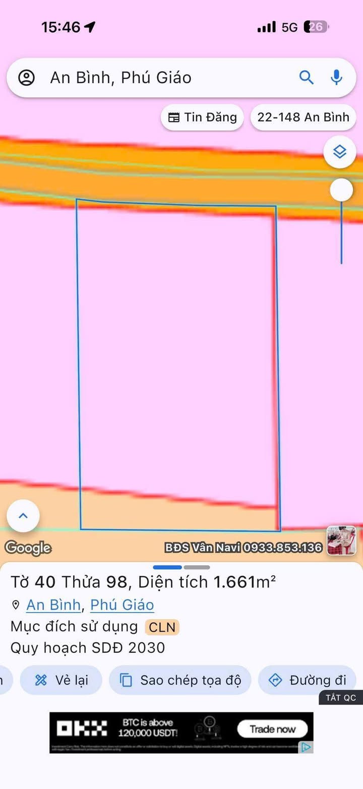Đất nền An Bình, Phú Giáo 1600m² giá 1.55 tỷ - Cơ hội đầu tư tốt nhất!