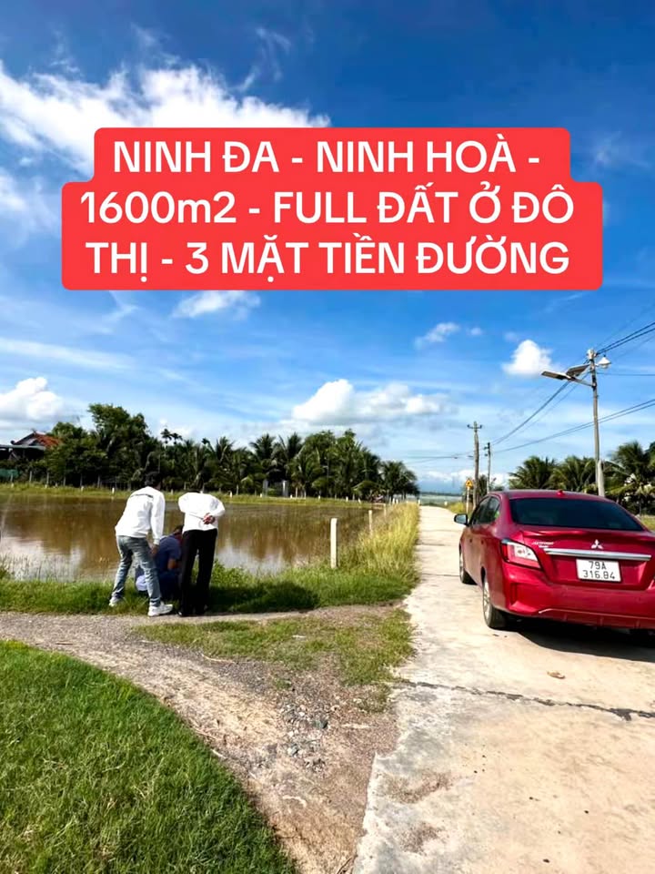 Đất ở đô thị Ninh Đa, Ninh Hòa 1600m² - 3 mặt tiền đường, giá thỏa thuận!